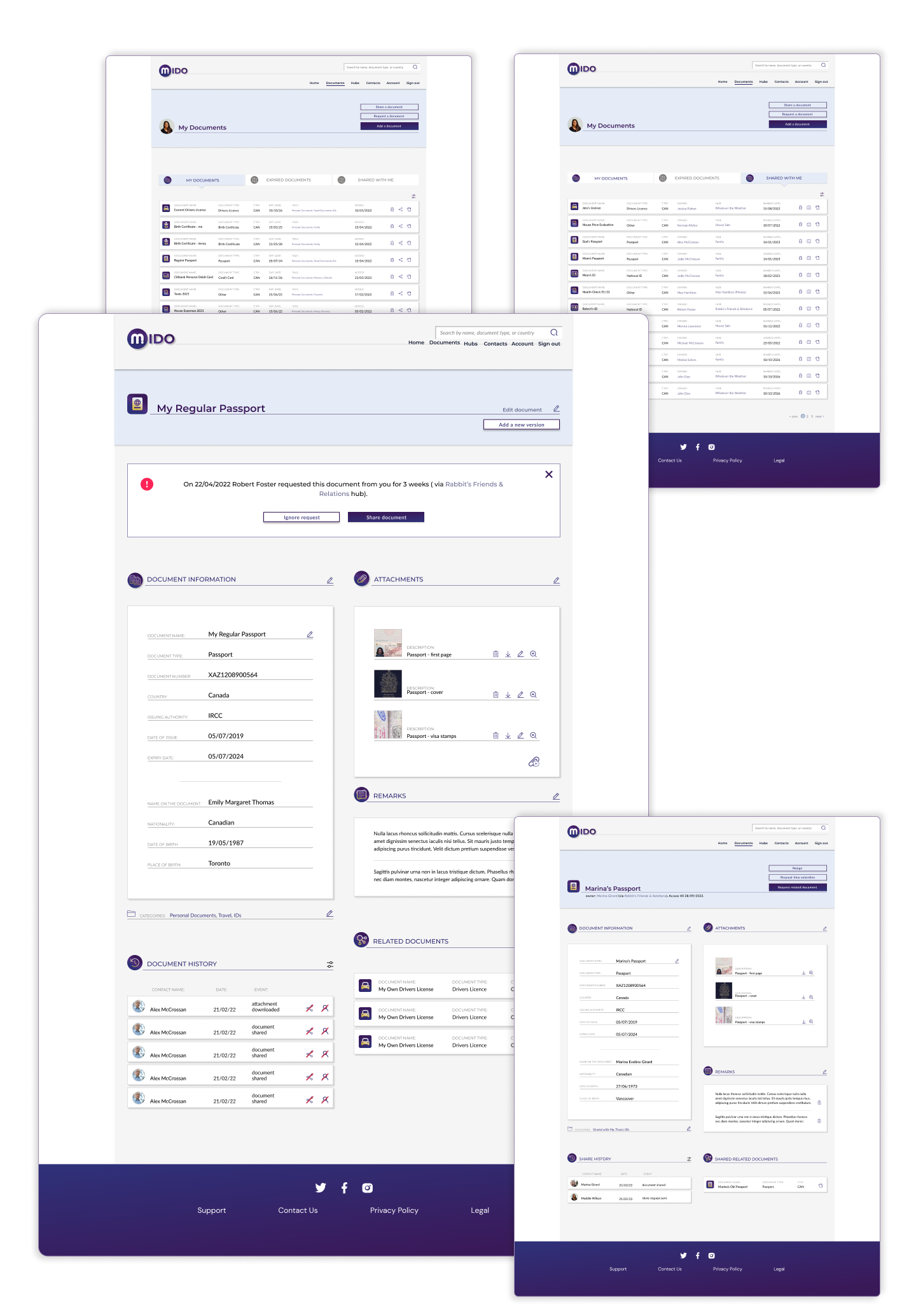 Mido App: managing documents